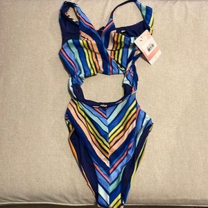 One piece swimsuit with cut outs